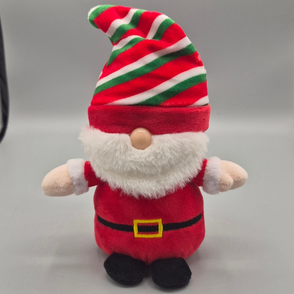 Ty Gnewman Santa Gnome Plush 2023 Christmas Beanie Red Green Striped Hat Toy